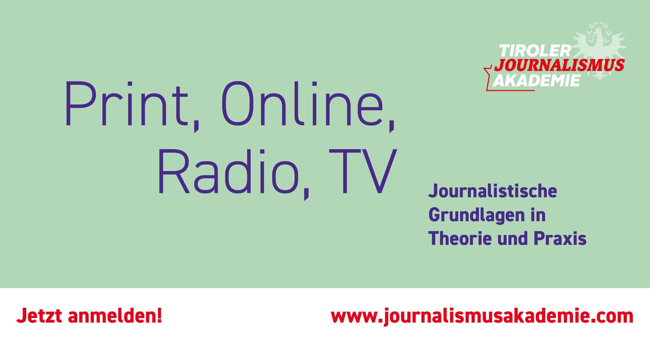 Tiroler Journalismusakademie: Ab sofort für den Grundlehrgang 2024 bewerben!